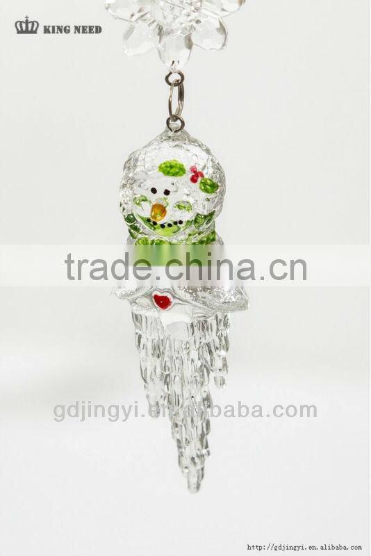 acrylic snowman head icicle Xmas hanging decorations