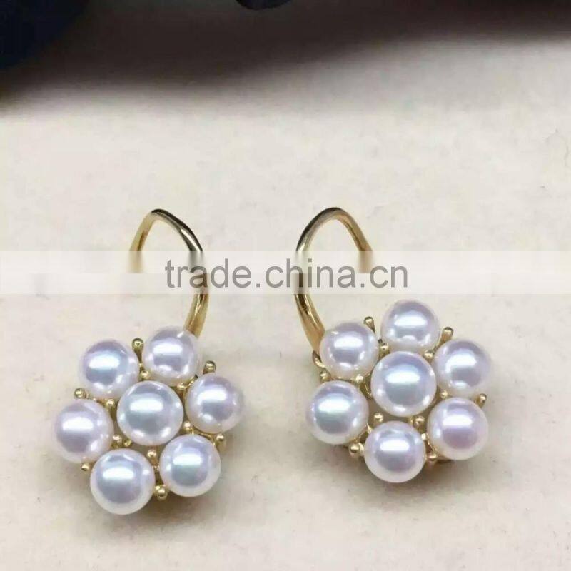 new 5.5-6mm white Akoya latest design of pearl earrings