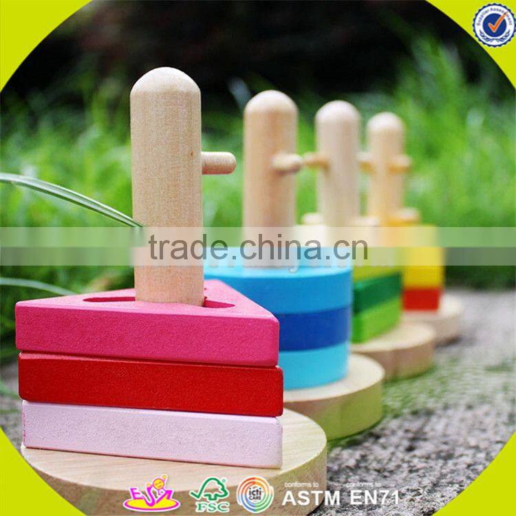 wholesale hot baby wooden stacking geometric blocks game new fashion kids wooden stacking geometric blocks toy W13E068