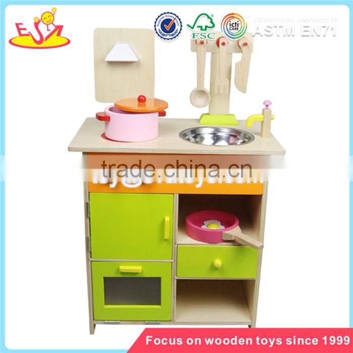 Wholesale cheap funny wooden kids kitchen toy creative role play wooden kids kitchen toy W10C055