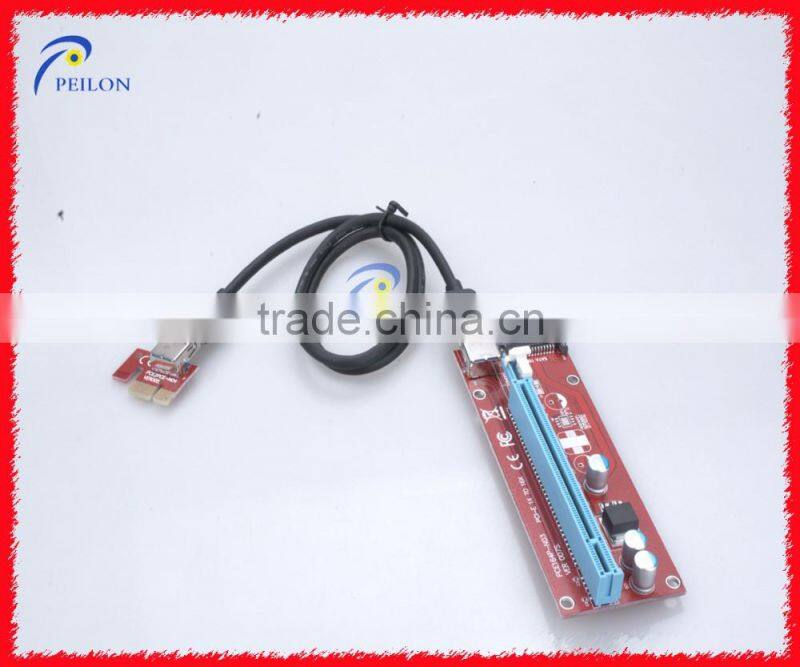 Newest PCIE 1X to 16X +USB 3.0 Extender Cable Sata to IDE 4PIN PCI-E Molex Risers with Power Supply for Bitcoin Litecoin Miner