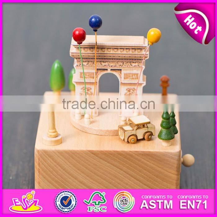 Customize cartoon gifts wooden happy birthday music box for children W07B055