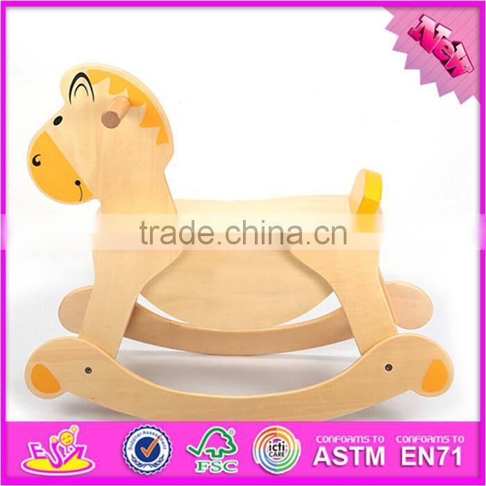 2016 new fashion baby wooden diy rocking horse, hot sale kids wooden diy rocking horse W16D063