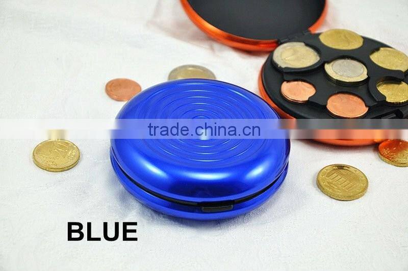 Fashion New Aluminium Euro Coin Dispenser Holder Purse Wallet Hold Coins Gadget