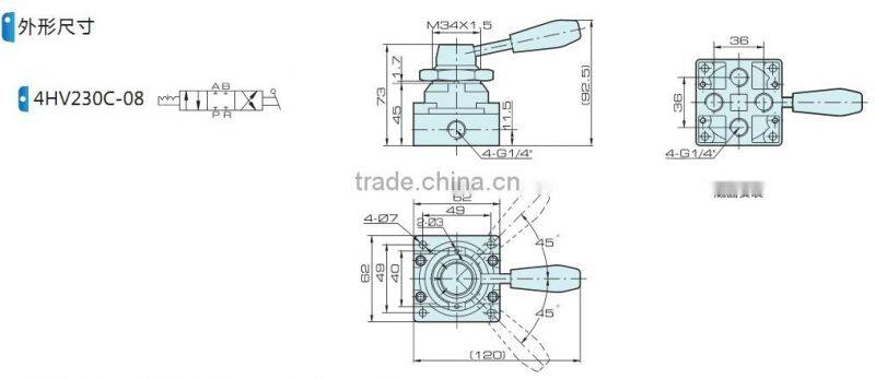 4HV series Lever pneumatic valve with high quality