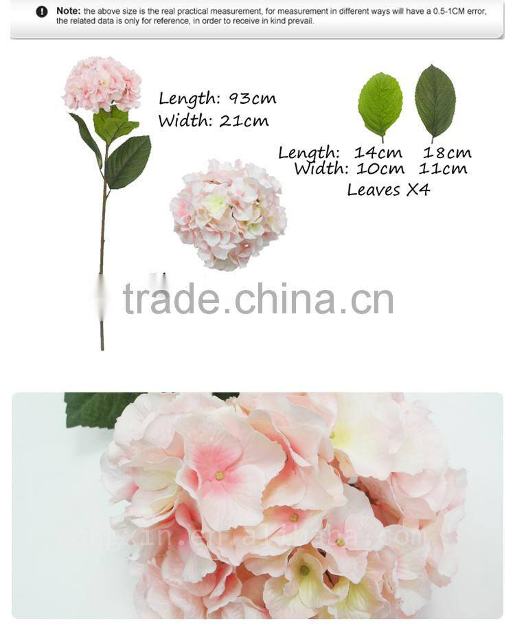 hot sell low moq silk artificial hydrangea fabric flower
