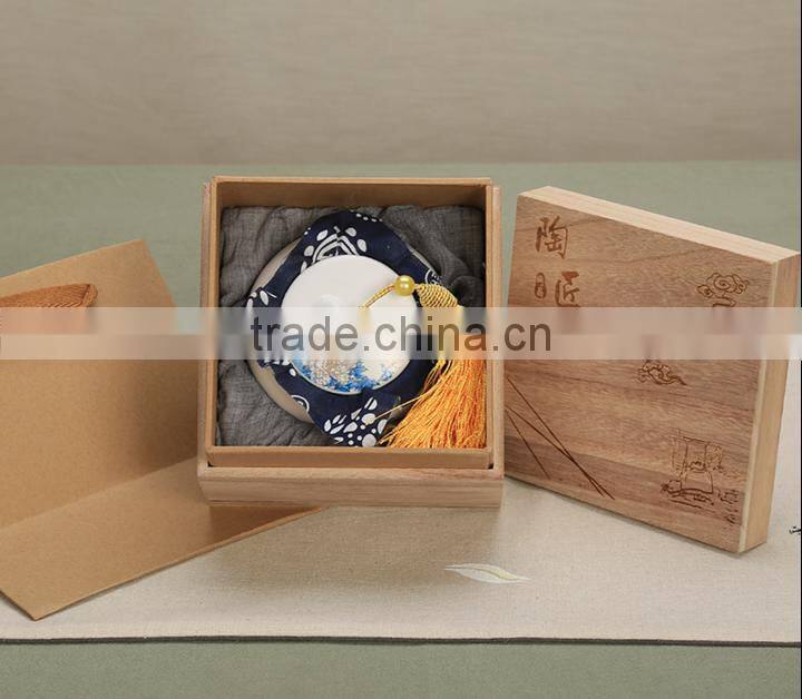 New gift suit/packing tea set includes wooden box and ceramic cups/pots for wholesale