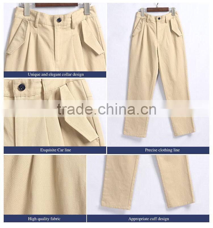 American Style Khaki Cotton Boy School Uniform Pants