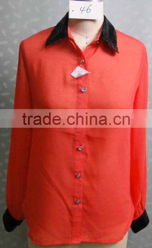 L adies patch work in blouse fashion garments for womens