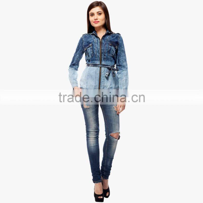 latest new design two tone fitness with zip long jacket for women