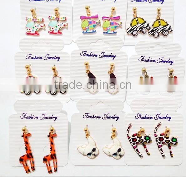 South Korean allergy free candy series earrings,cars&plane shape earrings,animal style earring
