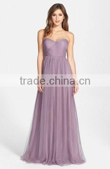 MGOO High Quality 2016 Convertible Tulle Column Plain Maxi Prom Women Long Dress Islamic Vestidos