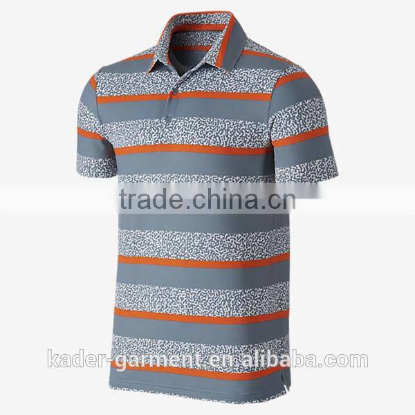 Wholesale Short Sleeve 100% Cotton Mens Polo Shirts With Highlight Stripe