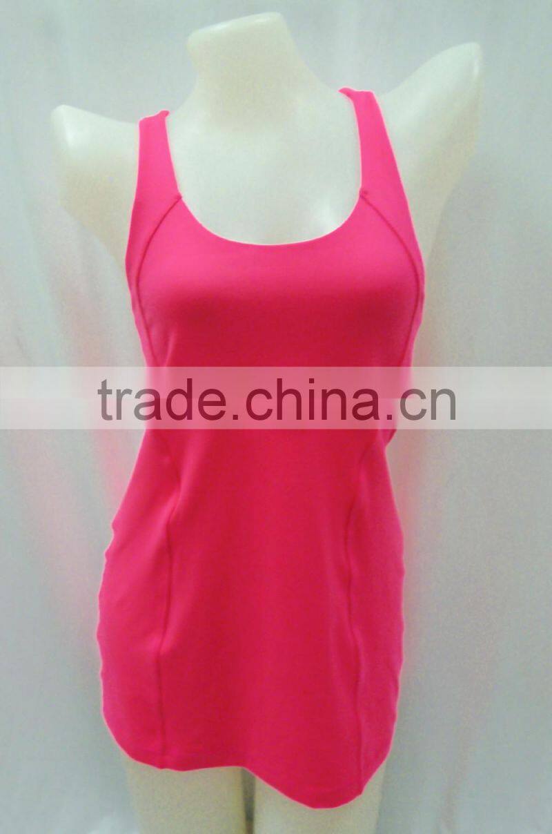 oem service pure color fitting lady's singlet / tank tops sexy fashion yoga singlet