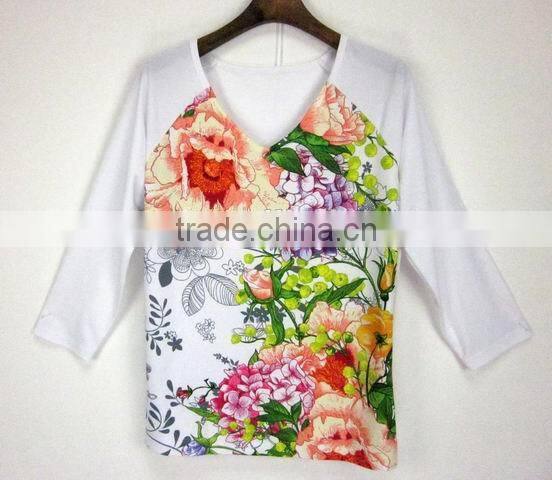 lady print fashion casual T-Shirts