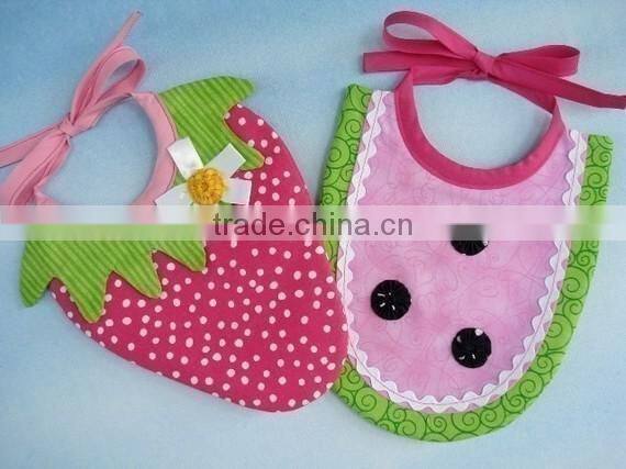 New arrival cute design Hot Sale baby cotton clothes fruit style baby bibs