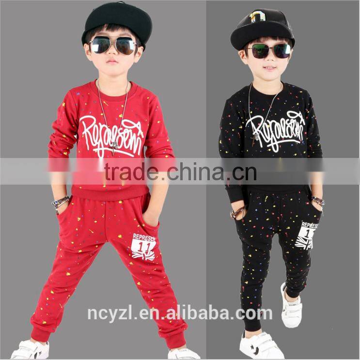 100% cotton handsome boys fashion hoodies with printing kids clothes