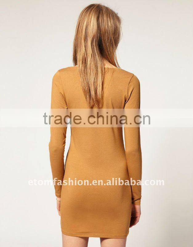 Long sleeve bodycon mini dress FOS801