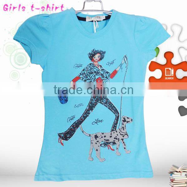 2014 Summer New fashiopn girl t shirts printed designs