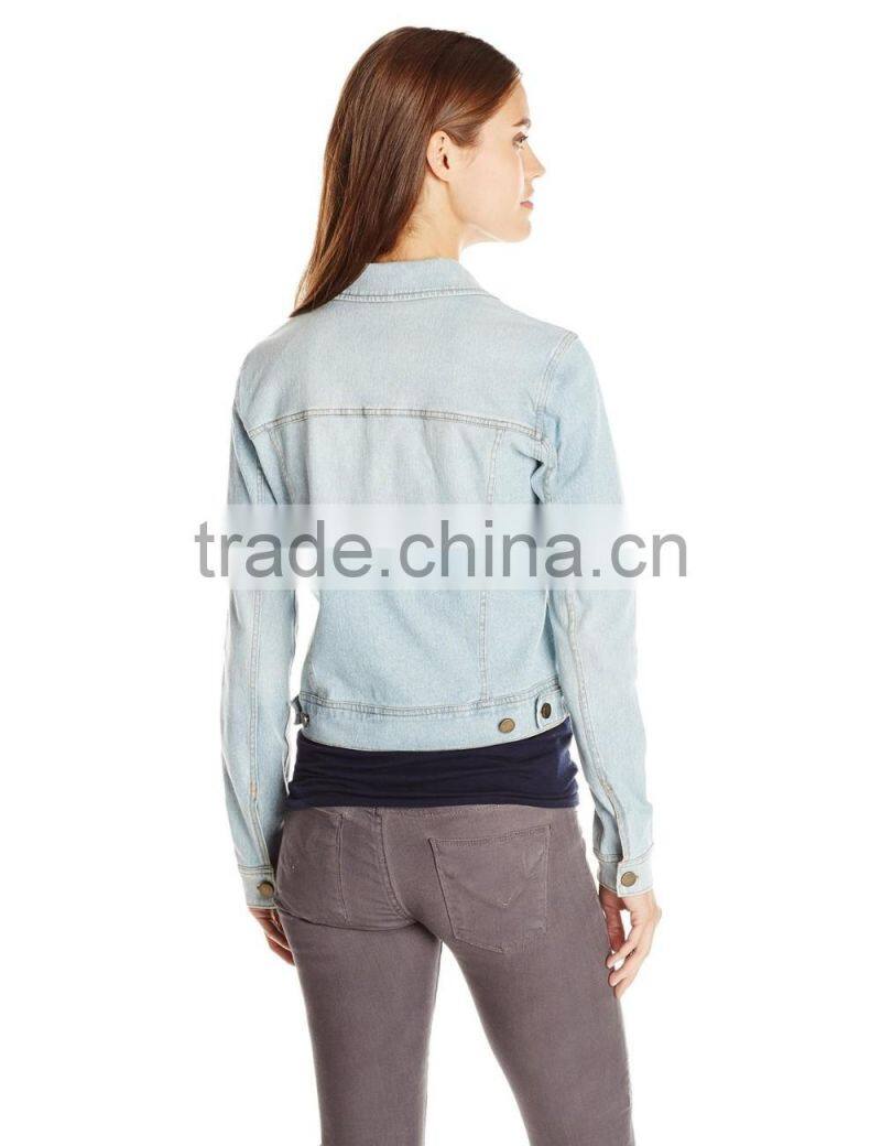 High Quality Hot Sale OEM Service Women's Plus-Size Gray Denim Jacket/Blazer