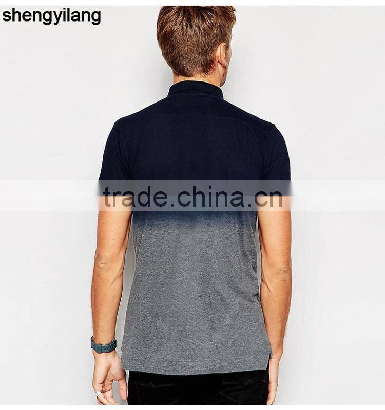 high quality best seller two colour dip-dye/tie dyed polo shirt for men from China