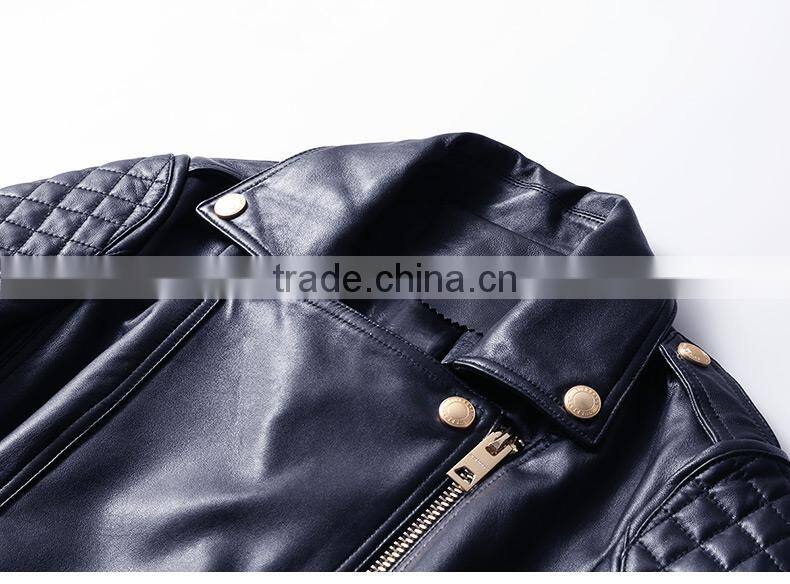 2017 latest designs lady casual fashion women leather motorcycle jacket for wholesale