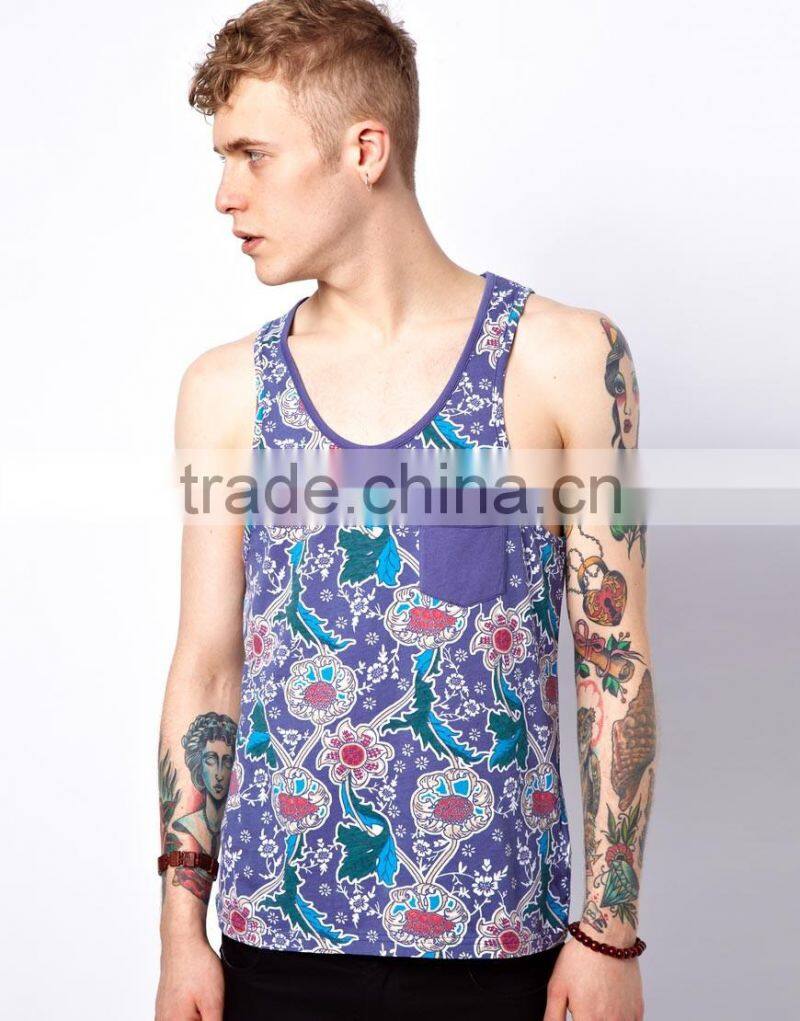 All Over Floral Print Chest Pocket Vests