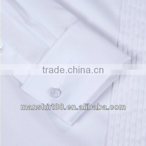 100% cotton high quality wing-tip collar french cuff 1/4" pleats tuxedo hirts for men