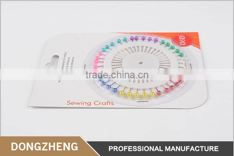 Hot sale multi colour sewing accessory round pearl head pin for ornament