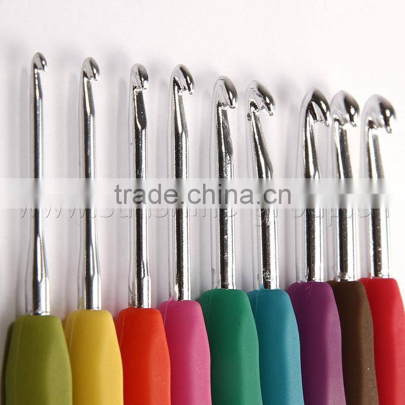 Soft TPR Handle Aluminium Head Crochet Hook Needles Knitting Needle Crochet Hook Set
