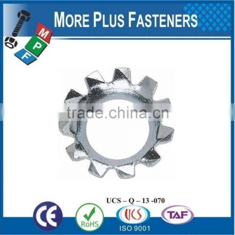 Made in Taiwan External Tooth Lock Washer Stainless Steel or Carbon Steel Zinc Plated