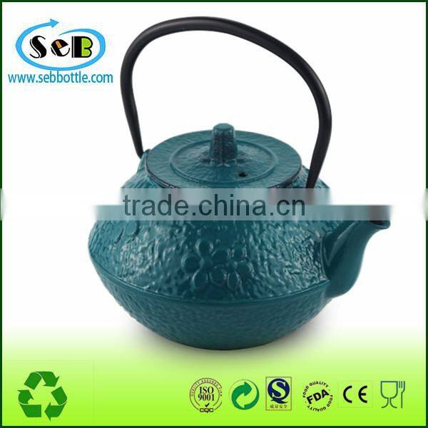 Eco-friendly Cast Iron teapot with OEM Color/LFGB passed