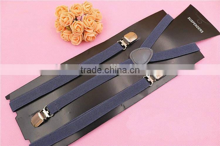 15 Colors 0.6 Inch Clip-on Suspenders Elastic Y-Shape Adjustable Braces