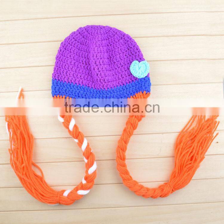 Newborn Baby Girls the Frozen Elsa Anna Hat w/ Hair Cap Braid Knitting