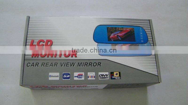 7inch TFT-LCD rear mirror monitor with rearview camera and arking sensor