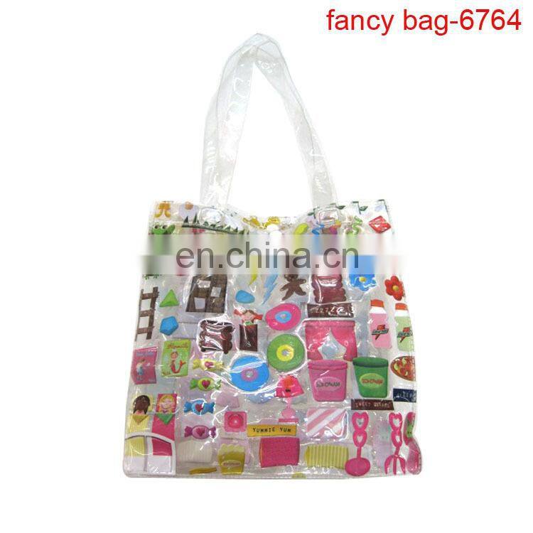 Wholesale Colorful Transparent pvc shopping bag accept Custom