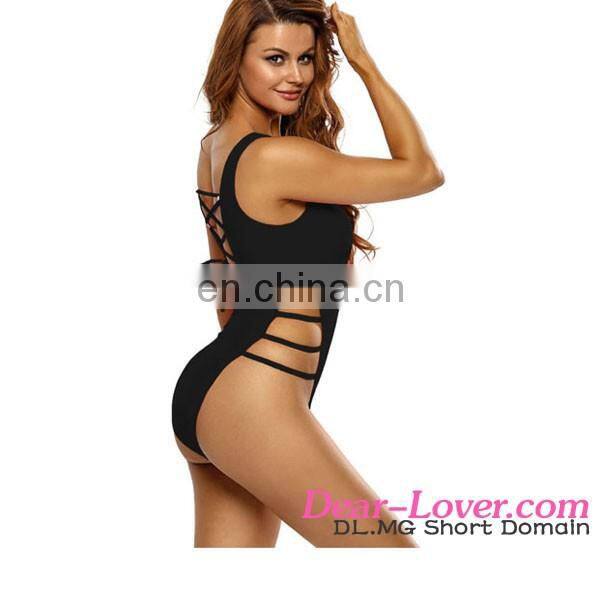 Royal Blue Strappy High Leg Lace Up Back One Piece Swimsuit Sexi Ladies Mature Bikini Swimsuits