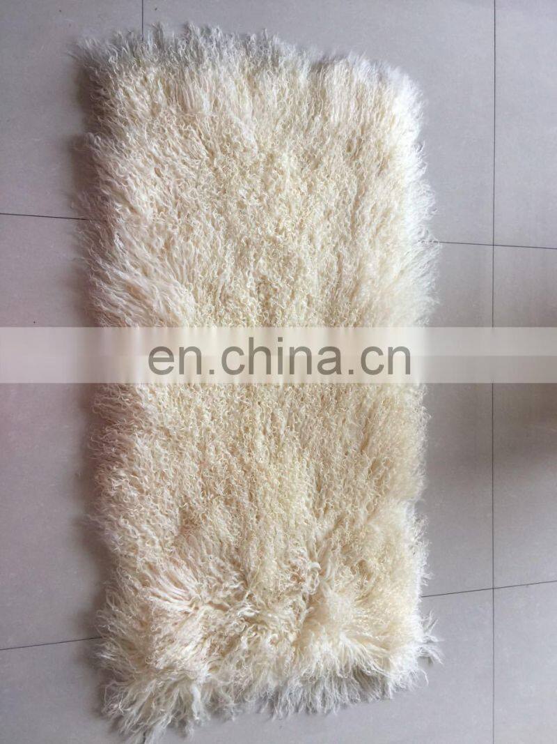 Wholesale long hairs Mongolian lamb fur plate Real Tibetan lamb fur plate