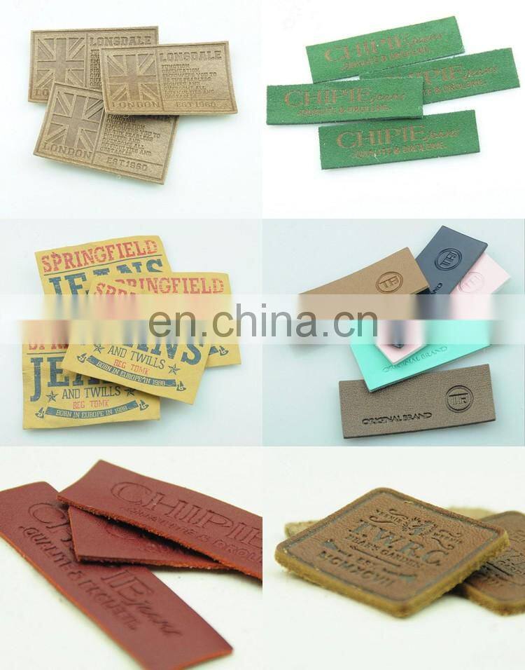 China facroty factory custom printed embossed leather patch