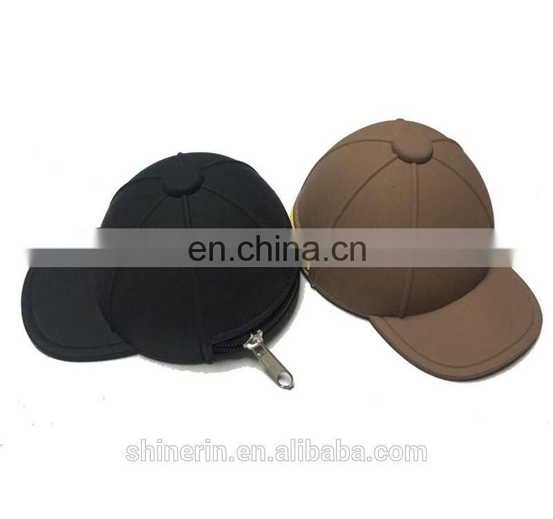 Lovely Baseball Cap Shape Mini Coin Purse Bag Small Cute Wristlet Key Wallet Fashion Silicone Coin Case