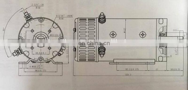 O.D.127mm DC MOTOR 24V for Hydraulic Power Units