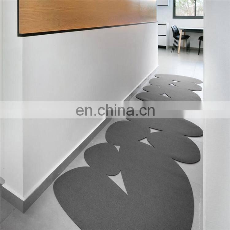 Modern minimalist wool felt rug, corridor rug, eco friendly boho rug