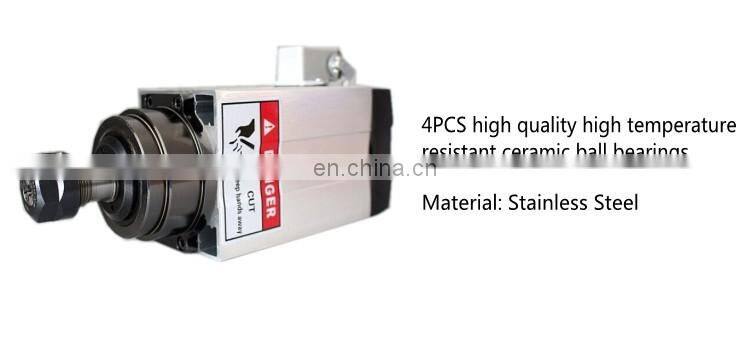 HONGJUN 4pcs Ceramic Bearings 1.5KW square air cooled spindle motor 220V ER20 runout-off 0.01mm