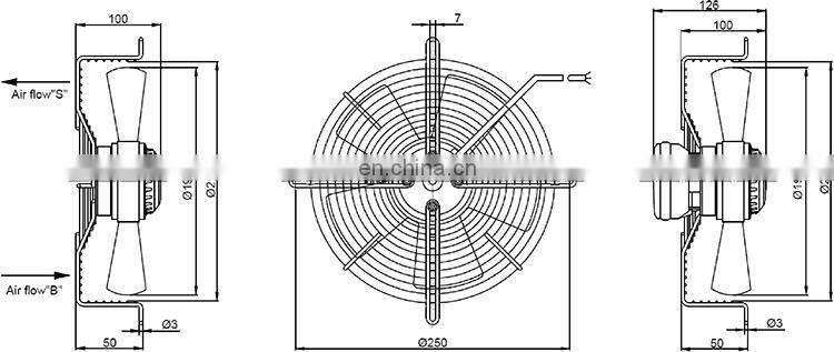 CE Approved AC Cooling Fan 200MM 220V 380V Axial Flow Fans BMF044M1