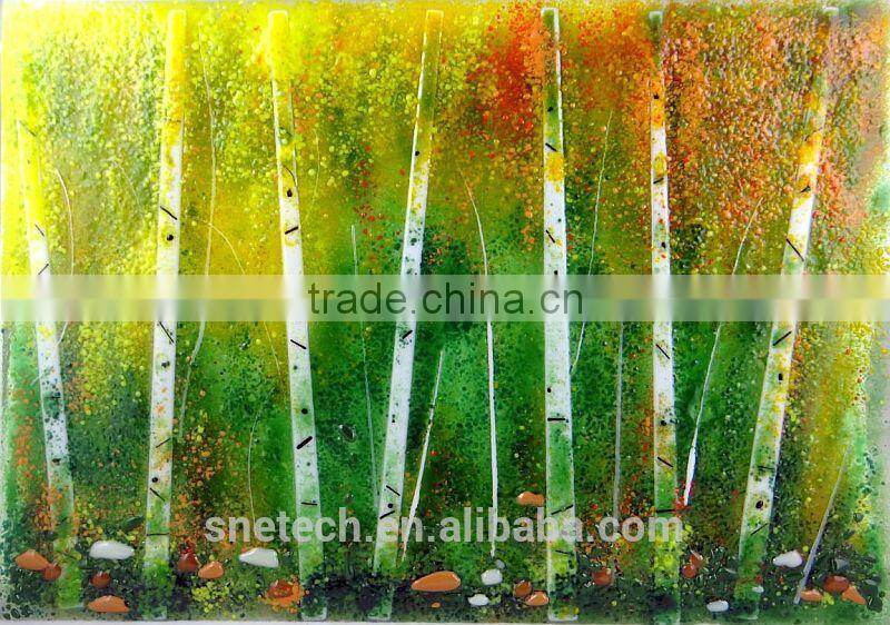 fused glass as interior wall or ceiling decoration