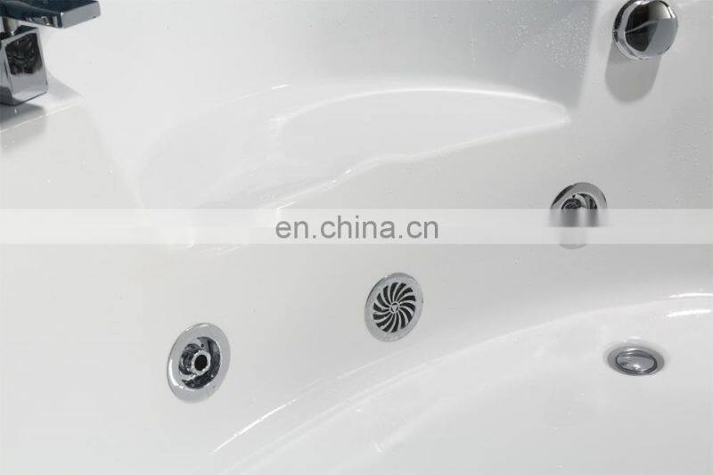 Glass Side Corner Bathtub Dimensions Whirlpool Bathtub for 2 Person