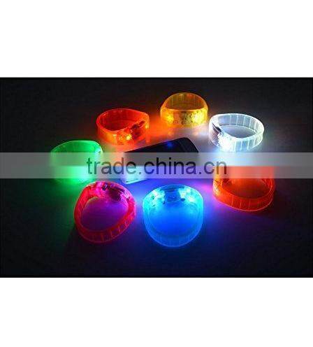 LED luminous button bracelet bracelet edition cheer wrist band (White)