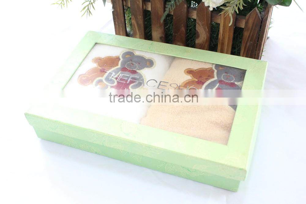 Guangdong manufactory pure cotton customized pattern bear lovely inflant/kids/child towel