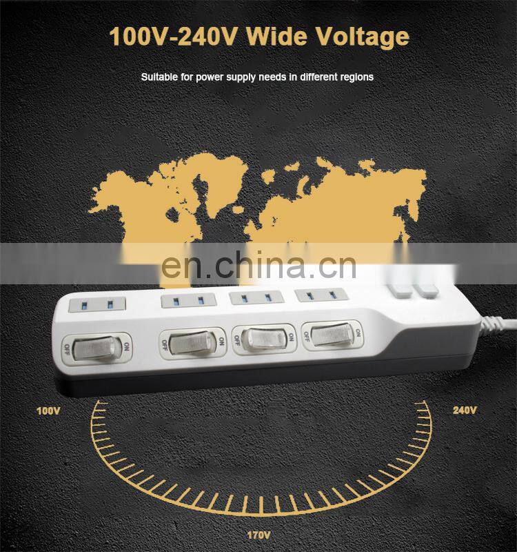 Desktop Double Universal Electric Extension USB Hole Outlet Wall 4 Gang 4 Way Switch and Socket