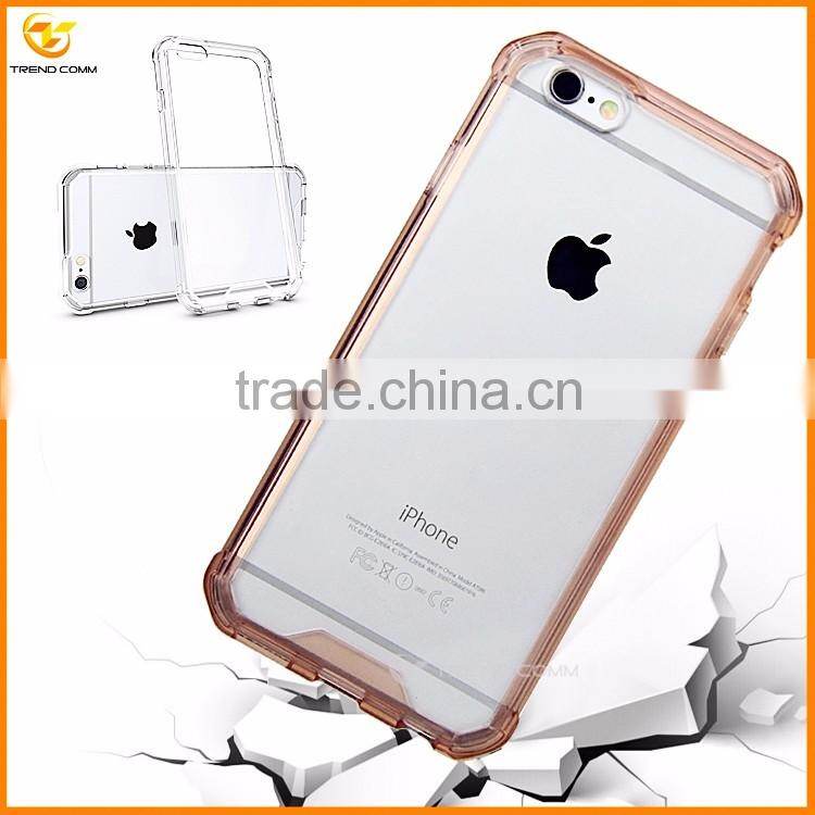 Crystal hard back clear shockproof phone case for iphone 6 6s